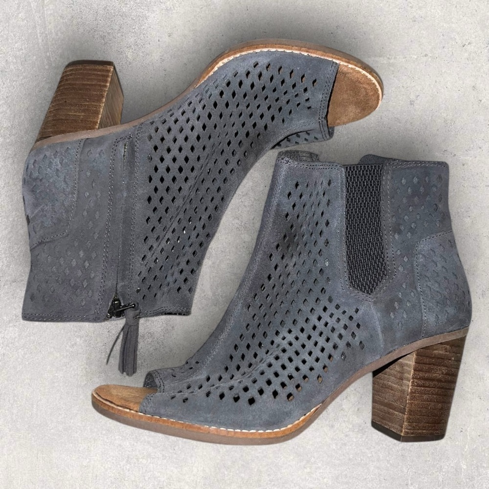 Toms Gray Perforated‎ Ankle Booties